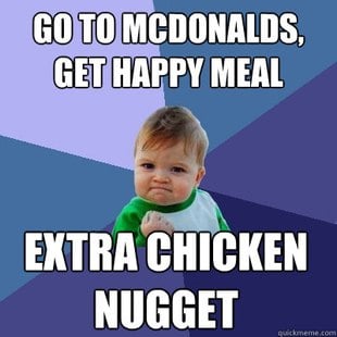 Ir ao McDonald's e conseguir nuggets extras!