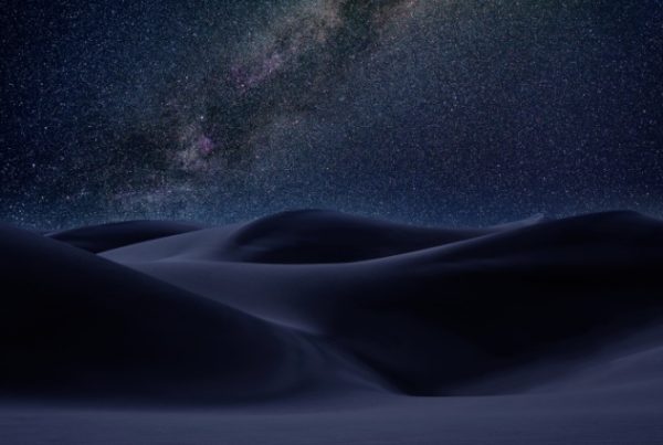 Desert dunes sand in milky way stars night sky photo mount