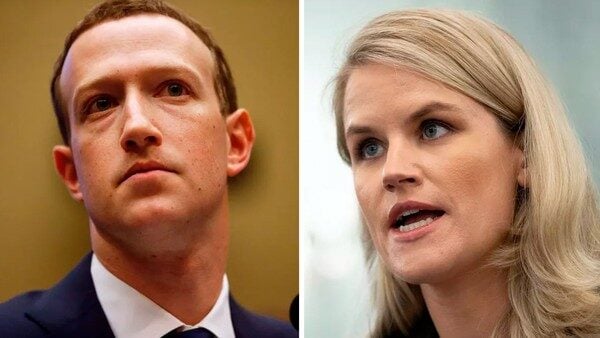 Frances Haugen e Mark Zuckerberg