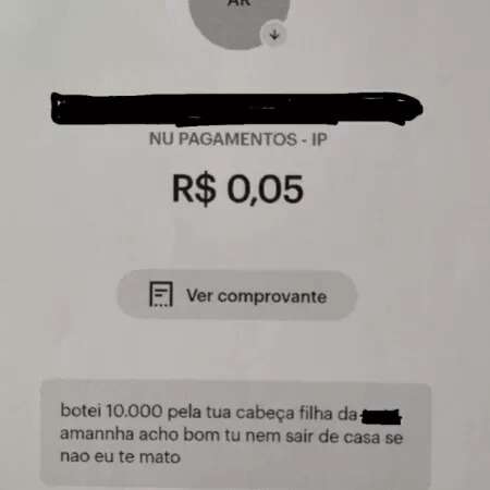 ameaça via pix
