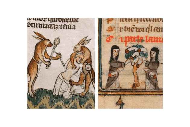 Marginália com coelho assassino da idade média