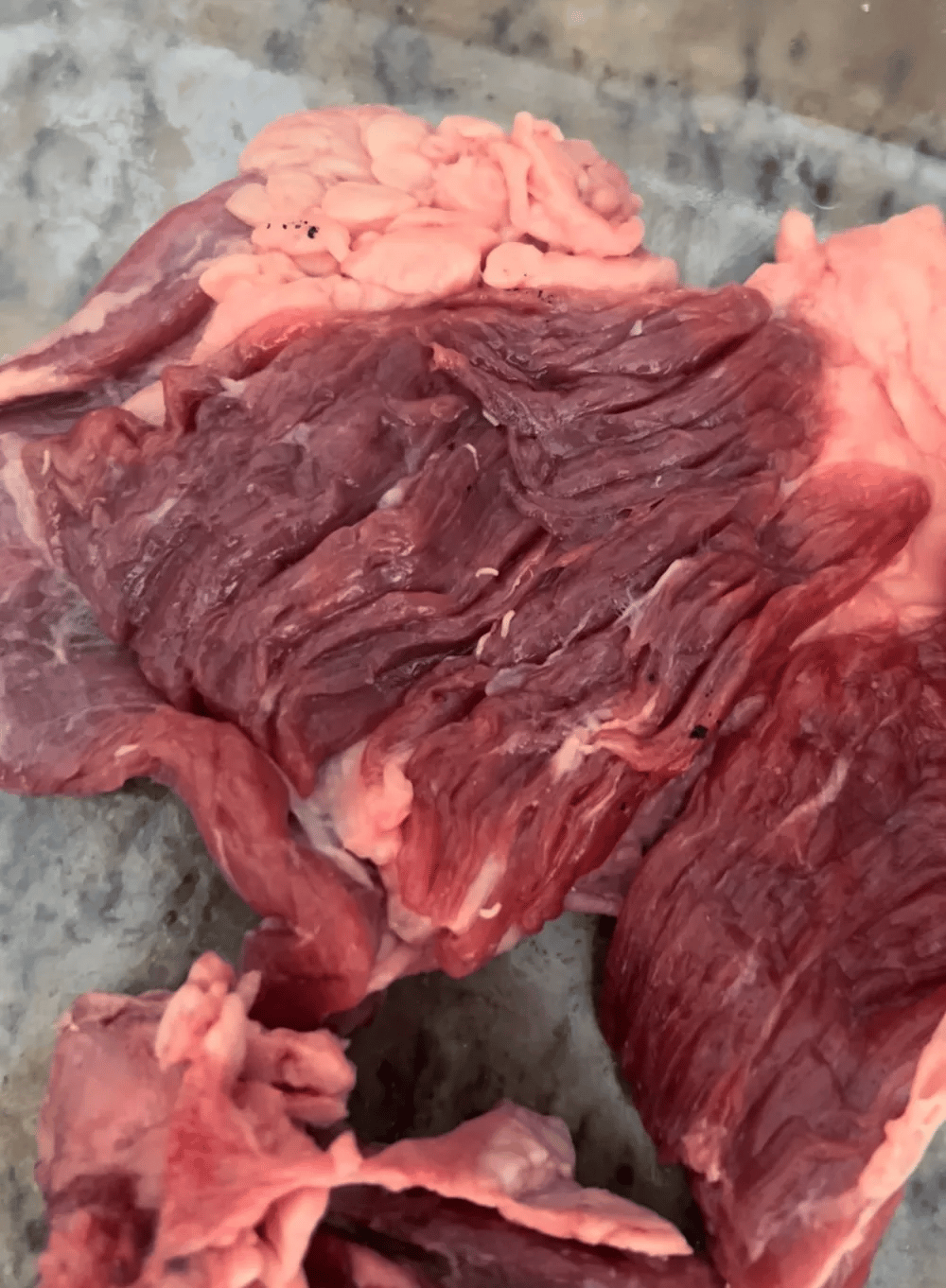 Carne de churrasco com larva