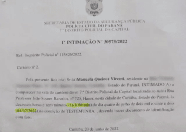 intimação de grávida morta
