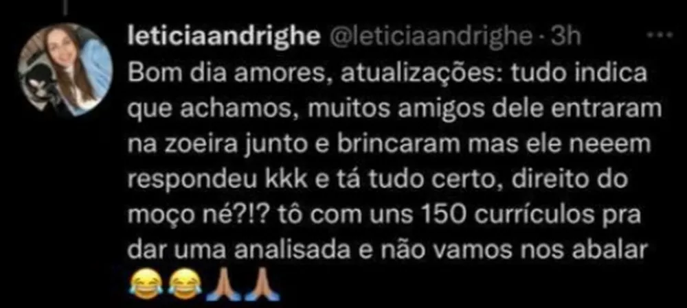 Jovem pede ajuda da internet para achar crush