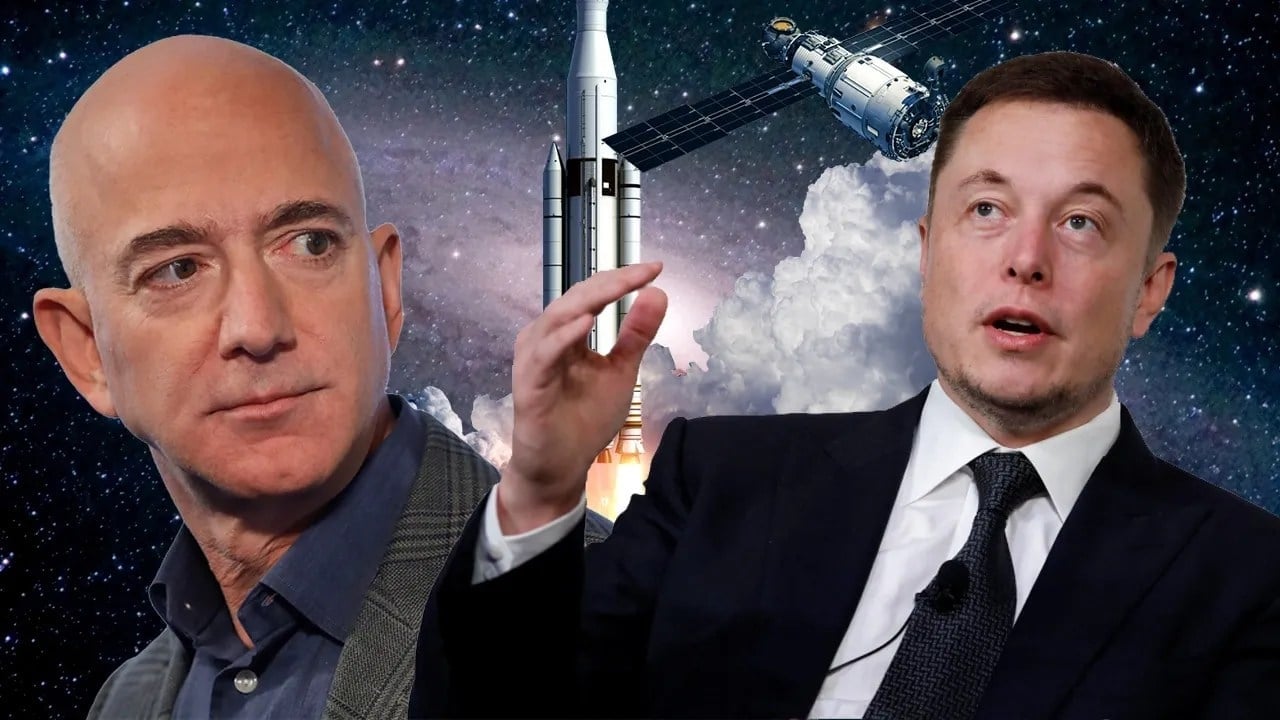 Musk Bezos e competição com China pela Lua espaço.