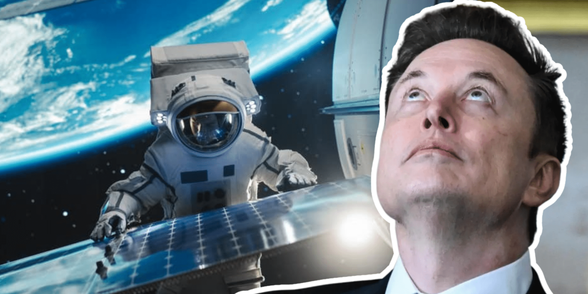 Elon musk no espaço rodeado por data centers