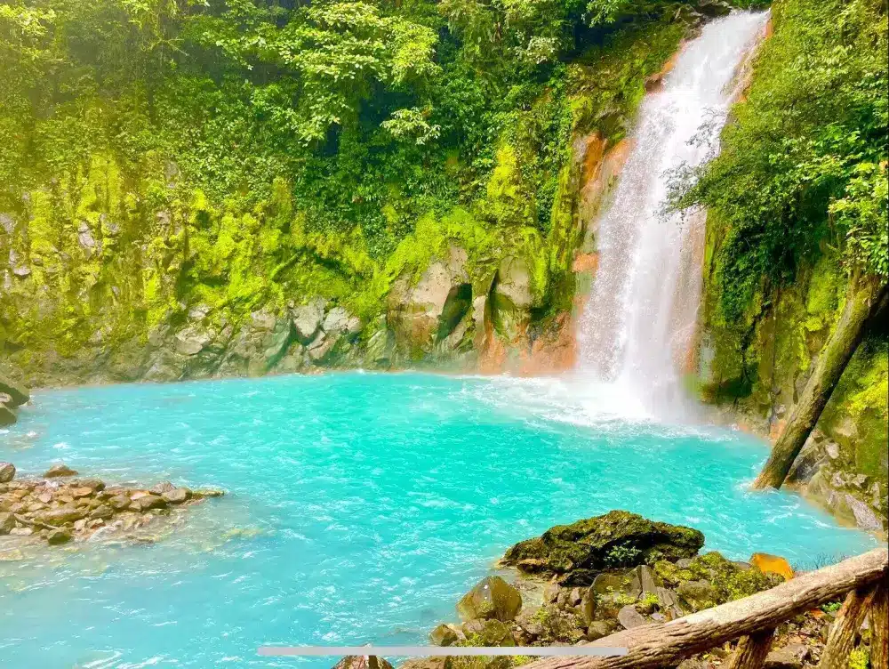 Supplied photoThe Rio Celeste waterfall in Costa Rica.